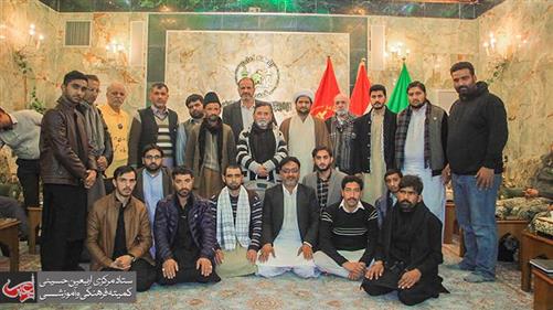 Islamabad's Cultural Week's contests winners arrive at Imam Hussein Shrine.
